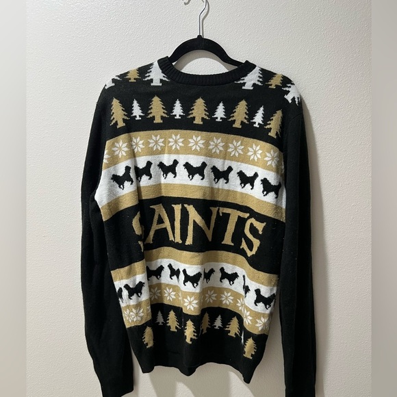 Saints Black and Gold Men's Holiday Christmas Sweater, size XL, GUC, Nola, NFL - Picture 1 of 5